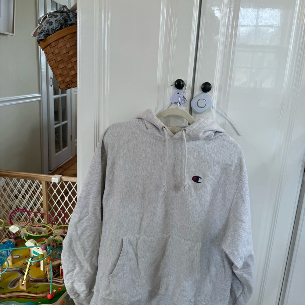 Champion Light Gray Reverse Weave Hoodie